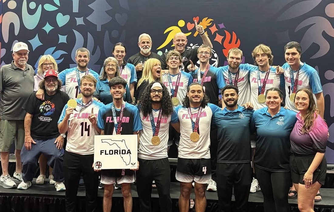 Westside Team Florida unified volleyball team celebrated winning gold at the Special Olympics USA Games for the second consecutive time.