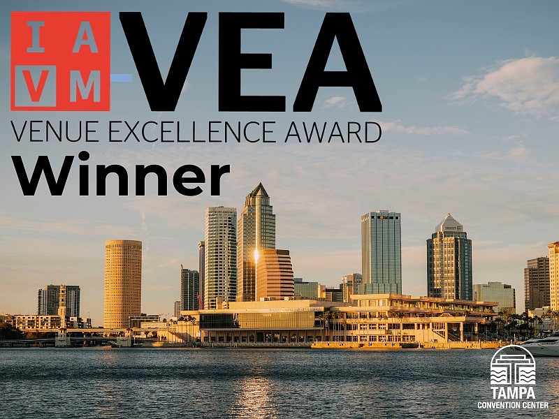 The Tampa Convention Center won the 2026 Venue Excellence Award from the international Association of Venue Managers.