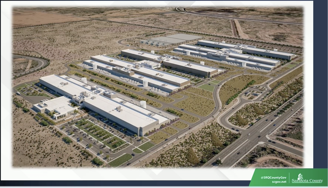 Sarasota County Assistant Director of Planning and Zoning Michele Norton presented this picture as an example of what a hyperscale data center looks like.