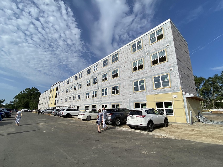 Sulzbacher says construction is 70% complete on the $37 million first phase of its homeless services campus in Brentwood. That phase will provide 100 affordable studio and one-bedroom workforce housing apartments serving homeless men. Sulzbacher says construction is 70% complete on the $37 million first phase of its homeless services campus in Brentwood. That phase will provide 100 affordable studio and one-bedroom workforce housing apartments serving homeless men.