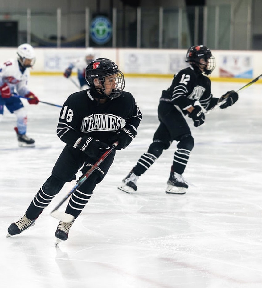 Greyhawk Landing's Owen and Connor Fitzpatrick play for the Gulf Coast Flames, a travel hockey league based out of the Ellenton Ice and Sports Complex.