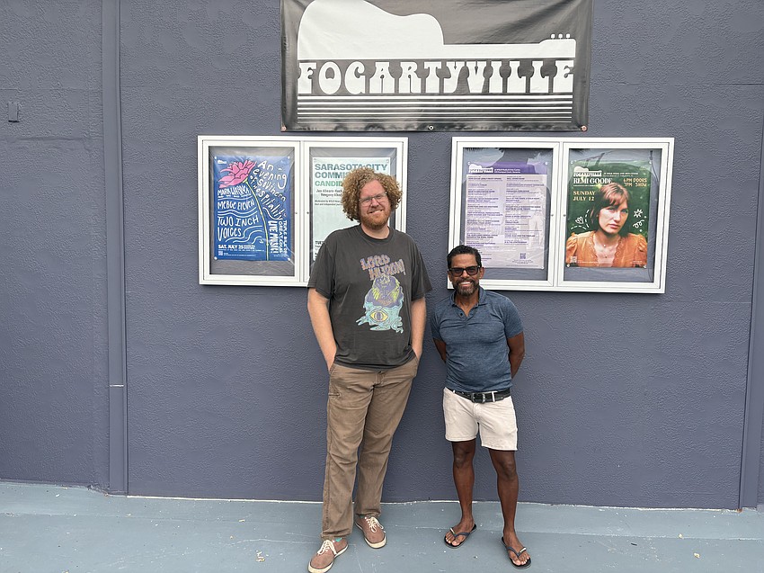 Fogartyville General Manager Jesse Coleman and Director Ariel Aparicio-Jerro pose outside the repainted exterior of Fogartyville in the Rosemary District. Fogartyville General Manager Jesse Coleman and Director Ariel Aparicio-Jerro pose outside the repainted exterior of Fogartyville in the Rosemary District.