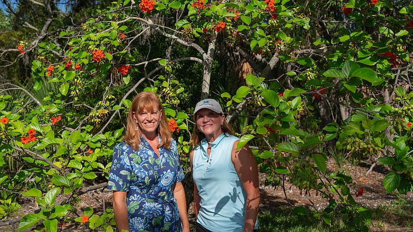 Longboat Key Garden Club President Melanie Dale and volunteer Kelly Shrout can often be seen pruning, weeding and planting at Bicentennial Park.