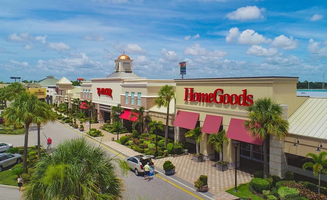 A T.J. Maxx and a HomeGoods store next to each other in east Manatee County.