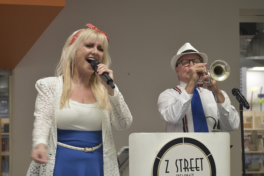 Kathy Zauss and her husband Mark Zauss of Z Street Speakeasy Band, from Orlando, provided live music at the event.