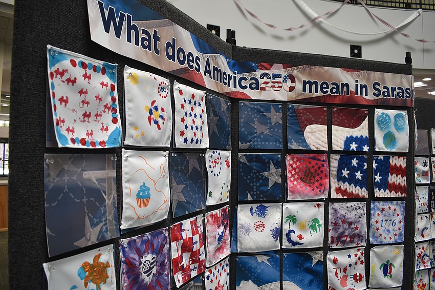 A community art project showcased the work of those at the library's event.