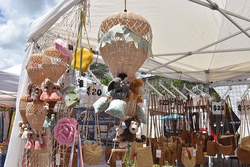 Myrattan Studio sells a variety of handmade decorations made of rattan at the Farmers' Market at Lakewood Ranch.