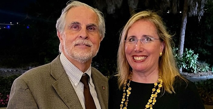 Former Sarasota Opera maestro Victor DeRenzi and Jennifer Rominiecki, president and CEO of Marie Selby Botanical Gardens.