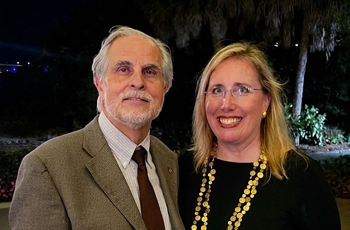 Former Sarasota Opera maestro Victor DeRenzi and Jennifer Rominiecki, president and CEO of Marie Selby Botanical Gardens.