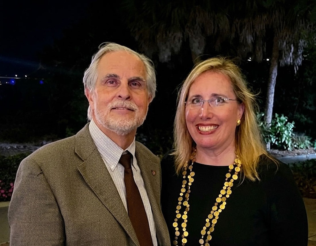 Former Sarasota Opera maestro Victor De Renzi and Jennifer Rominiecki, president and CEO of Marie Selby Botanical Gardens.