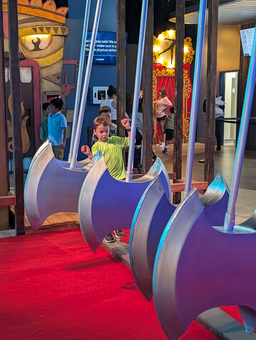 Anthony Lachmore's 6-year-old son dodging axes.