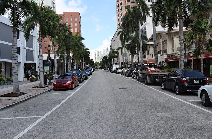 Palm Avenue is one of only two downtown streets that require paid parking. The other is Main Street.