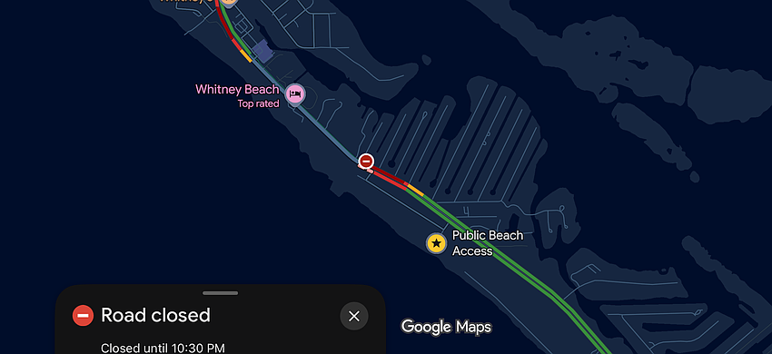 The Town of Longboat Key announced the road closure of Gulf of Mexico Drive for an extended time period due to a major car accident.