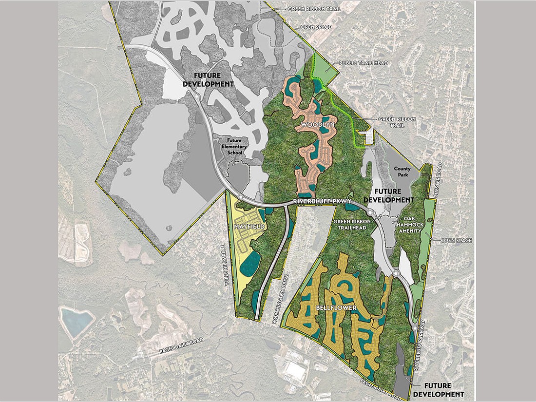 Project plans show 59 homes planned for the Woodlyn subdivision in Wildlight’s Garden District.