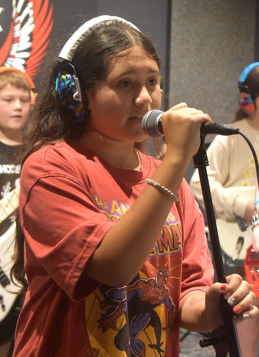Lakewood Ranch's Naomi Barrera, 11, is a first time camper who says singing makes her both nervous and happy.