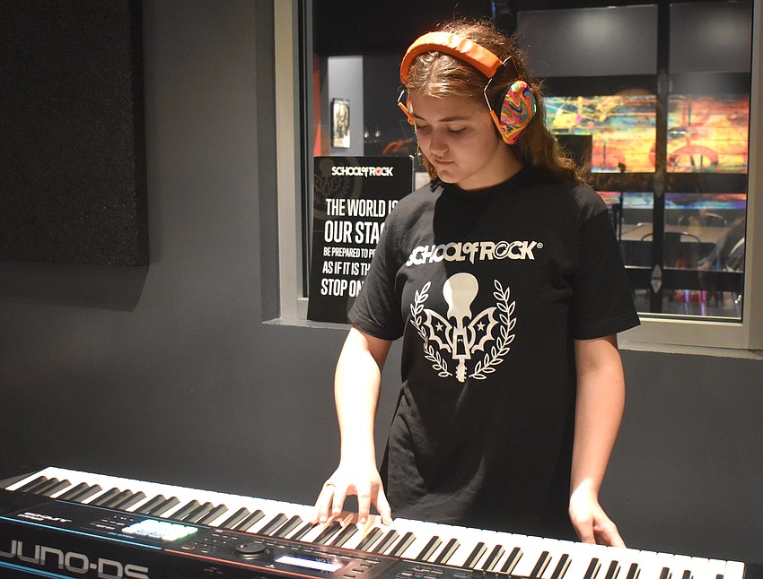 Lakewood Ranch's Brooke Sanscrainte, 11, is a third-year camper who plays piano and sings.