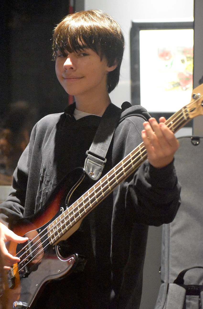 Lakewood Ranch's Zachary Stephenson, 13, is a student at School of Rock and has only been playing bass for a couple of months.