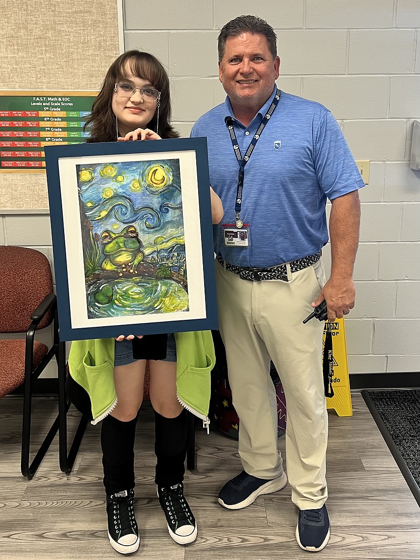Mike Mullen, who congratulated Martha B. King Middle School student Makayla McDade for winning the Art in the Capital art contest, said he wants to build and challenge students in the classroom, on the field, in an art room and in the theater. Mike Mullen, who congratulated Martha B. King Middle School student Makayla McDade for winning the Art in the Capital art contest, said he wants to build and challenge students in the classroom, on the field, in an art room and in the theater.