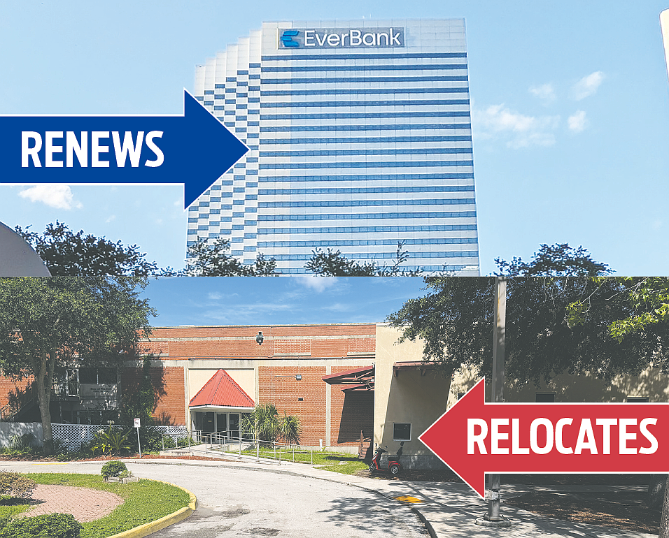 EverBank is renewing its lease at 301 W. Bay St. rather than relocating to the suburbs. Sulzbacher is being built in Brentwood as it prepares to leave its Downtown headquarters.