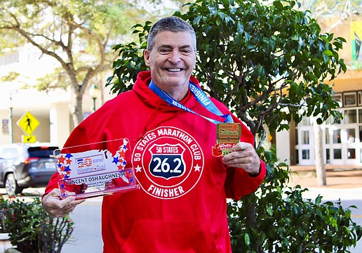 Sarasota runner Vinny O'Shaughnessy completed his goal of running a marathon in every state. Since then, the runner hasn't slowed down, starting on a new mission to do the same with a half marathon in every state.