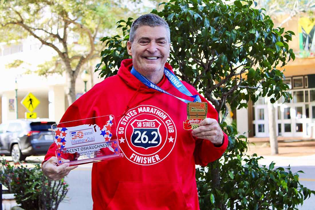 Sarasota runner Vinny O'Shaughnessy completed his goal of running a marathon in every state. Since then, the runner hasn't slowed down, starting on a new mission to do the same with a half marathon in every state.