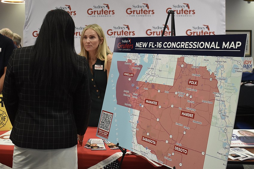District 16 candidate Sydney Gruters makes it easy for voters to see the area she's vying to represent.