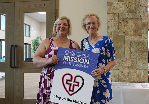 Melinda Zarzycki-Harris, founder and executive director of Bring on the Ministry, and Pastor Julia Wharff Piermont of Christ Church of Longboat Key are all smiles with their new ministry partnership.