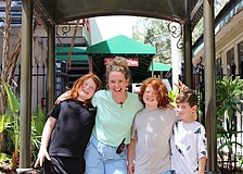 Avi Sigal-Verier, 10; Rachael Moulton, associate artist and director of education; and Joah Sigal-Verier and Sterling Saiger, both 8, pose together.