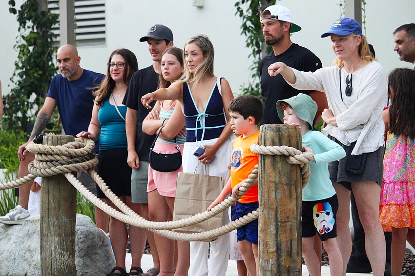 Onlookers point out the babies joining the 