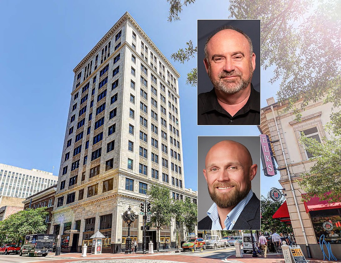 Avant Construction Group CEO Alan Cottrill (top) recently acquired Ladson Construction, whose founder, Jessie Ladson (bottom), will join the combined company. The Greenleaf, also known as the Greenleaf & Crosby Building, is among Avant's recent Downtown Jacksonville projects.