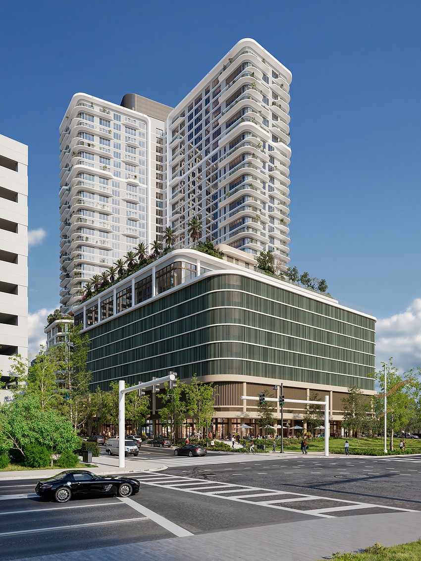 A rendering of a new, 33-story luxury tower planned for Water Street Tampa. A rendering of a new, 33-story luxury tower planned for Water Street Tampa.