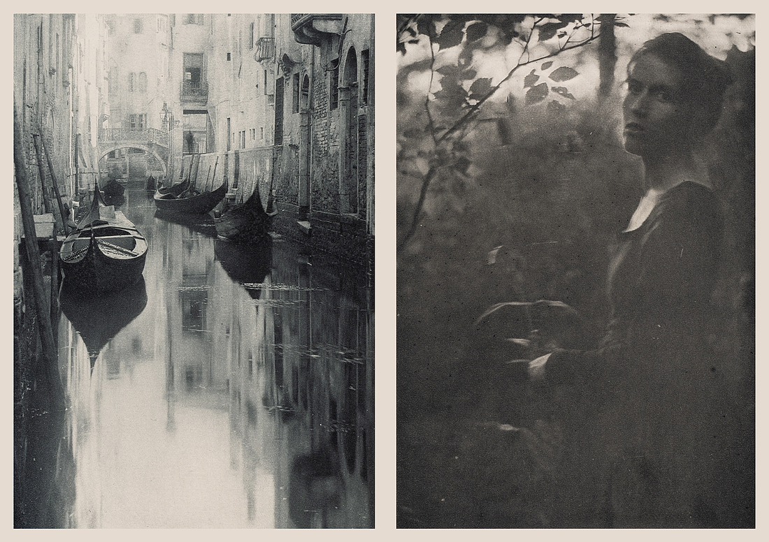 "Reflection-Venice, 1894," a photogravure print taken by Alfred Stieglitz, and Clarence Hudson White's photogravure print, "Edge of Woods-Evening, (1900)," were gifts of Warren J. and Margot Coville to The Ringling.