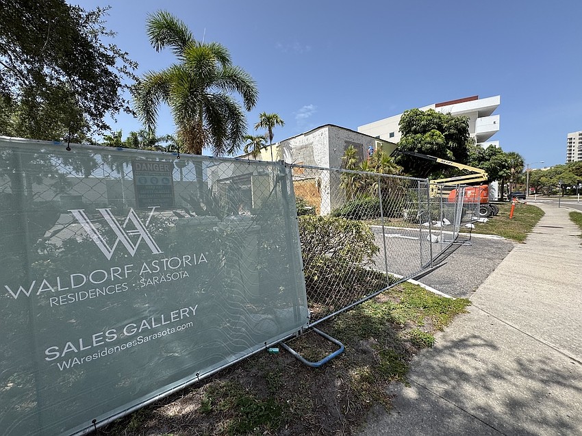 The sales gallery for the Waldorf Astoria Residences Sarasota will be at 100 S. Washington Blvd., about 0.7 mile from the site where the luxury tower is being developed. The sales gallery for the Waldorf Astoria Residences Sarasota will be at 100 S. Washington Blvd., about 0.7 mile from the site where the luxury tower is being developed.