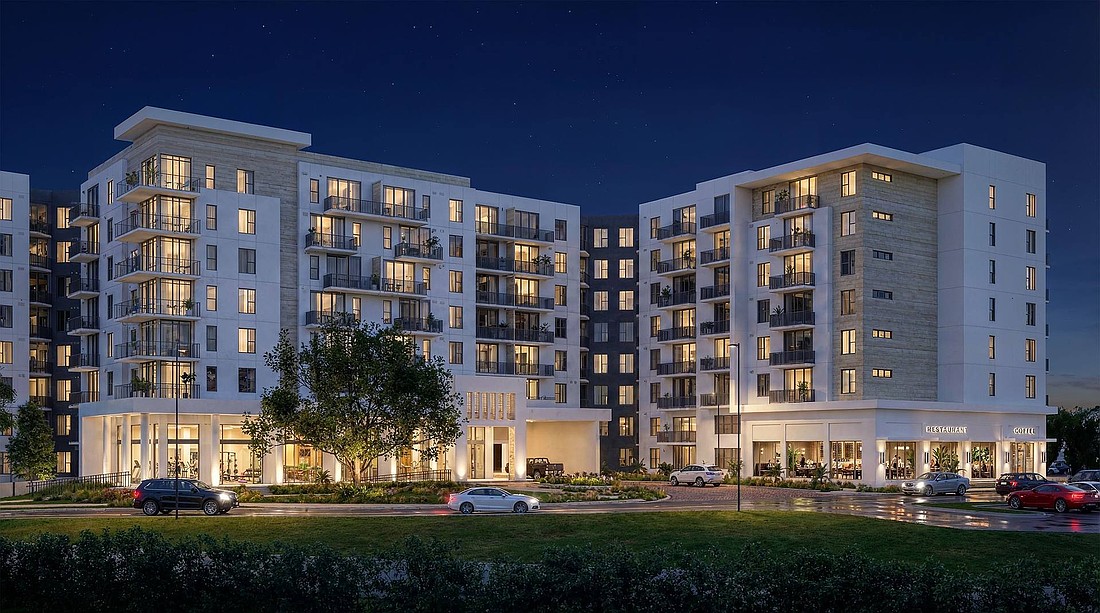 Emerald at MetWest is a mixed-use apartment building in Tampa’s Westshore district.