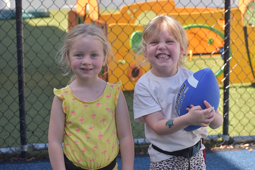 Lakewood Ranch's Hadley Miles and Emery Mull, both 3 years old, are best friends on and off the field at The Learning Experience.