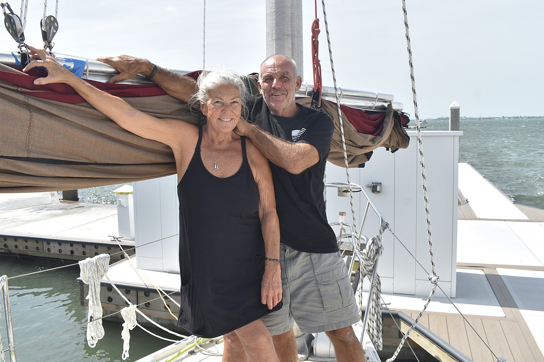 Couple prepares for Bahamas voyage as they work together on junk rig
