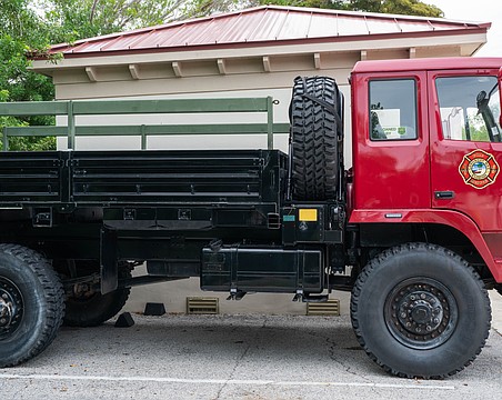Longboat Key got its high-water vehicle from the Florida Forest Service. The town can keep it on loan for as long as it wants, but agreed to repaint the truck, which formerly had a camo livery.