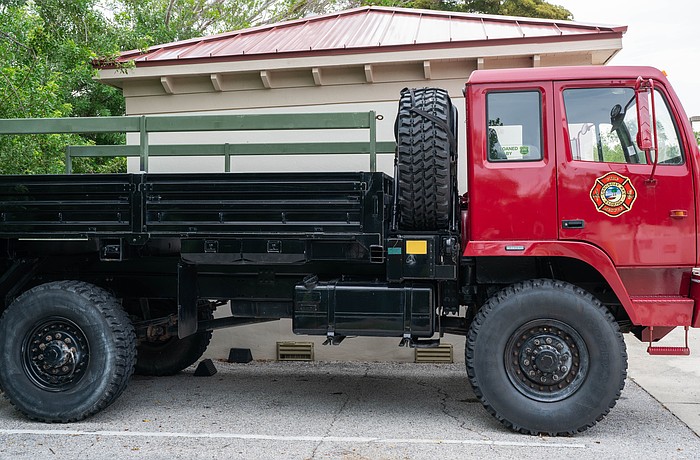 Longboat Key got its high-water vehicle from the Florida Forest Service. The town can keep it on loan for as long as it wants, but agreed to repaint the truck, which formerly had a camo livery.