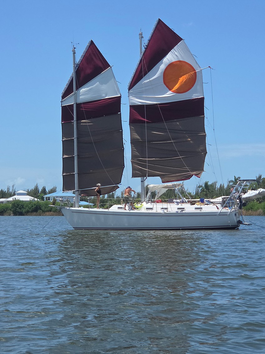 Sally Lippert and Mark Shrosbree go sailing on Ra.