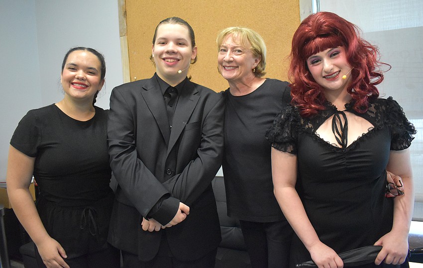 Aurelia Yepez, Russell Frantz, Director Michelle McCord and Victoria Peddie prepare to perform 