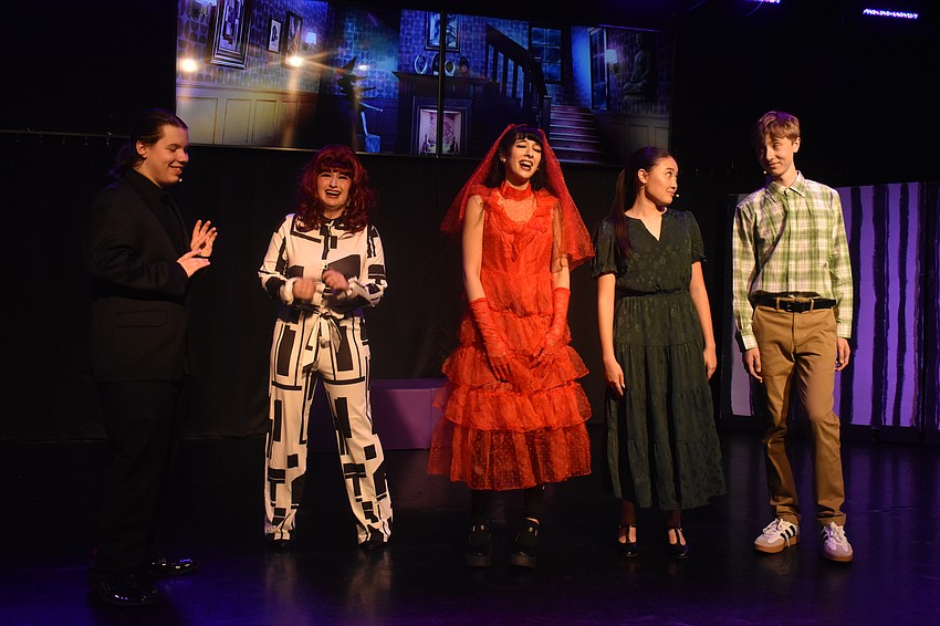 Russell Frantz, Victoria Peddie, Lara Zoppe, Hailey Wahlmann and Owen Glynn perform in the Ovation School of Musical Theatre's production of  