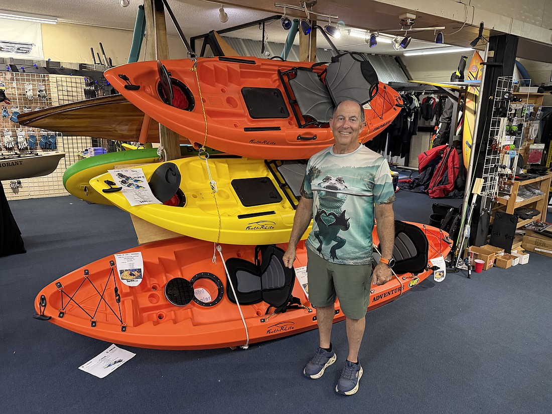 All Wet Sports owner Andy Fraden is serious when he says everything must go. He’s selling not only inventory at 25% off but also shelving and fixtures.