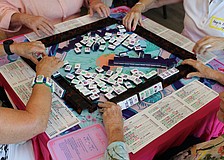 The Mah Jongg Weekend was filled with colorful, coastal mahjong sets provided by Event Organizer Rennee Fannin.
