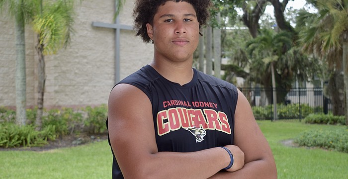 Jackson Snelling, standing at 6-foot-5 and 280 pounds, will be a crucial presence in the trenches for the Cougars as they try to defend their FHSAA Class 2A state title this season.