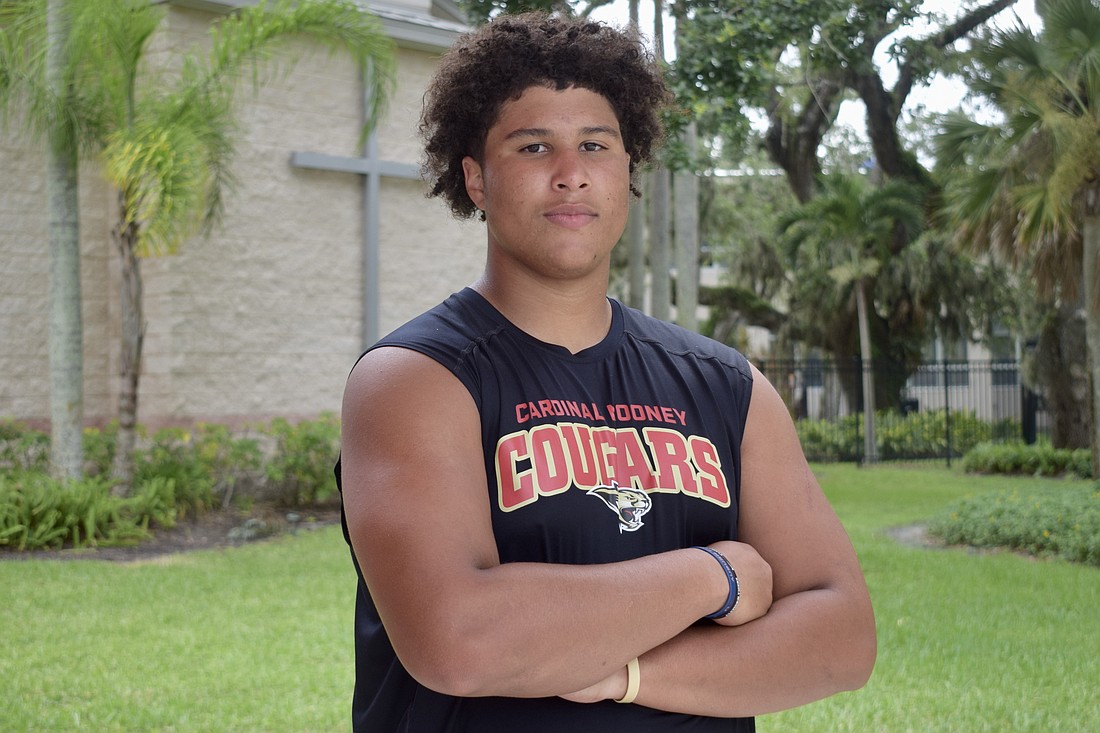 Jackson Snelling, standing at 6-foot-5 and 280 pounds, will be a crucial presence in the trenches for the Cougars as they try to defend their FHSAA Class 2A state title this season.