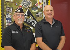 Post Commander Dave Daily and Michael Massmann, the senior army instructor at Braden River High School, are glad the students have veterans to inspire them to be patriotic members of the community.