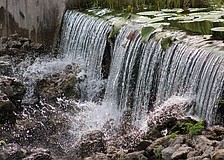 This waterfall at Patton Park in Lakewood Ranch was being fed by heavy rainfall July 29.