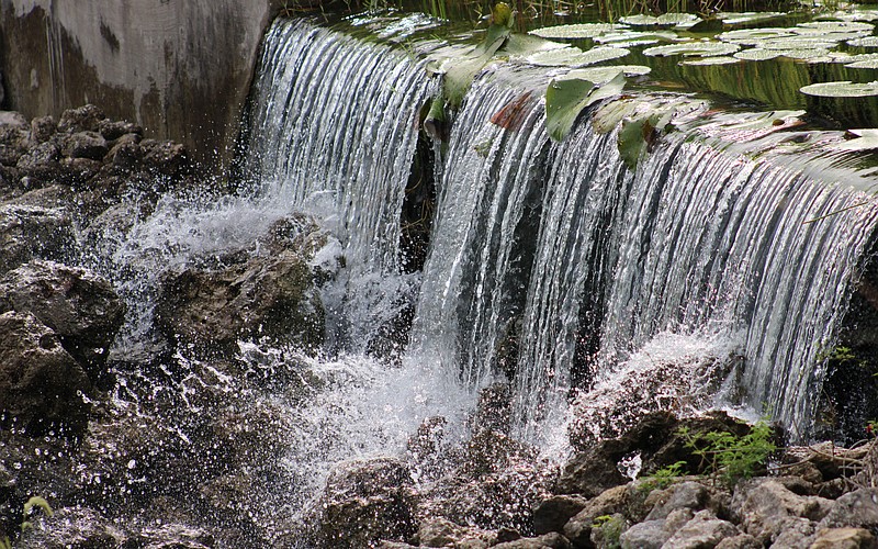 This waterfall at Patton Park in Lakewood Ranch was being fed by heavy rainfall July 29.