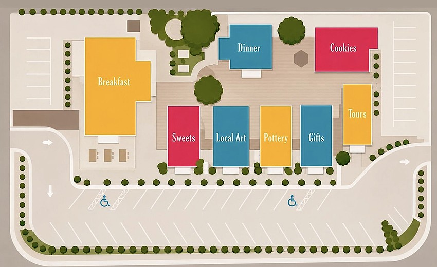 A conceptual plan for the Sarasota Bungalow Village. A conceptual plan for the Sarasota Bungalow Village.