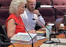 Director of Financial Administration Kelly Strickland and Budget Manager Tyler Harris present the preliminary fiscal year 2027 budget to the Sarasota City Commission.